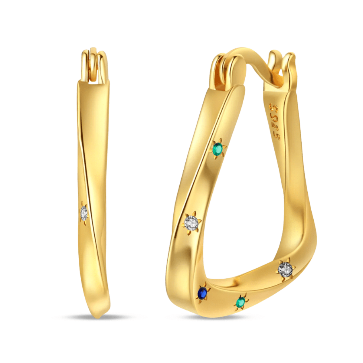 Pangama Jewelry Twisted Gold Hoop Earrings