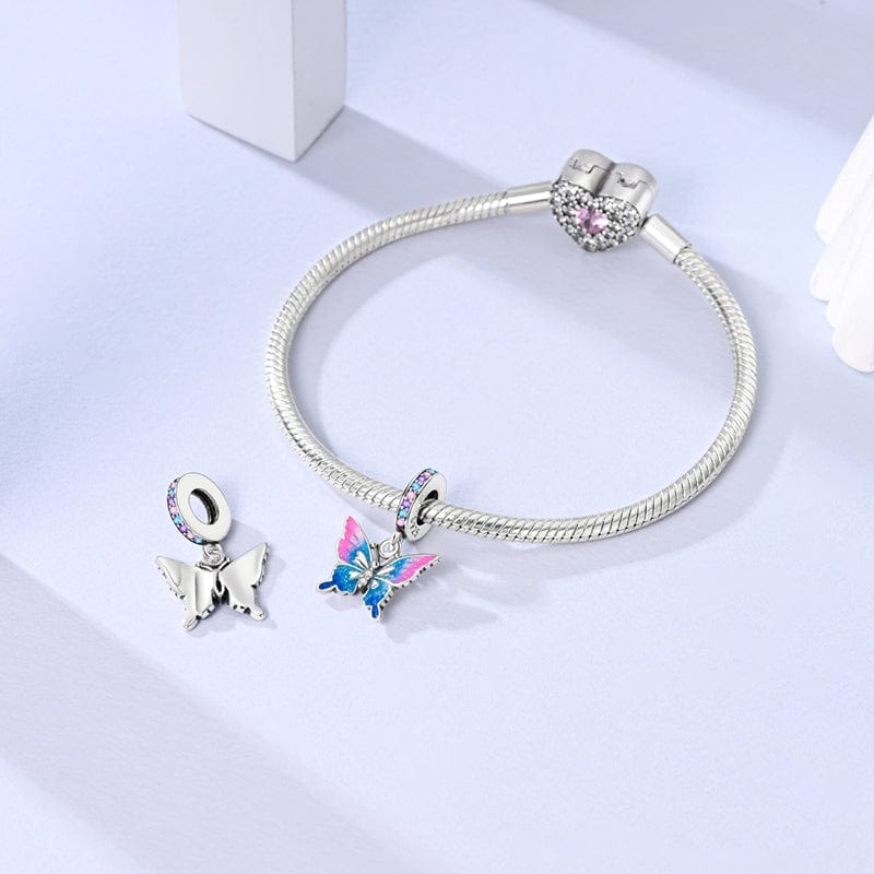 Pangama Jewelry Two - tone Butterfly Dangle Charm