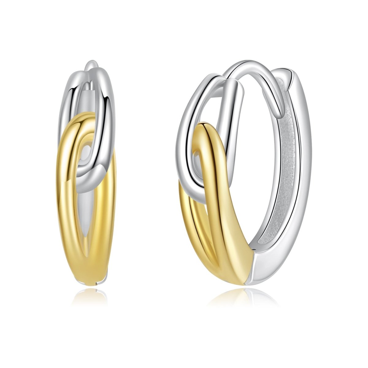 Pangama Jewelry Two - Tone Interlocking Loop Hoop Earrings