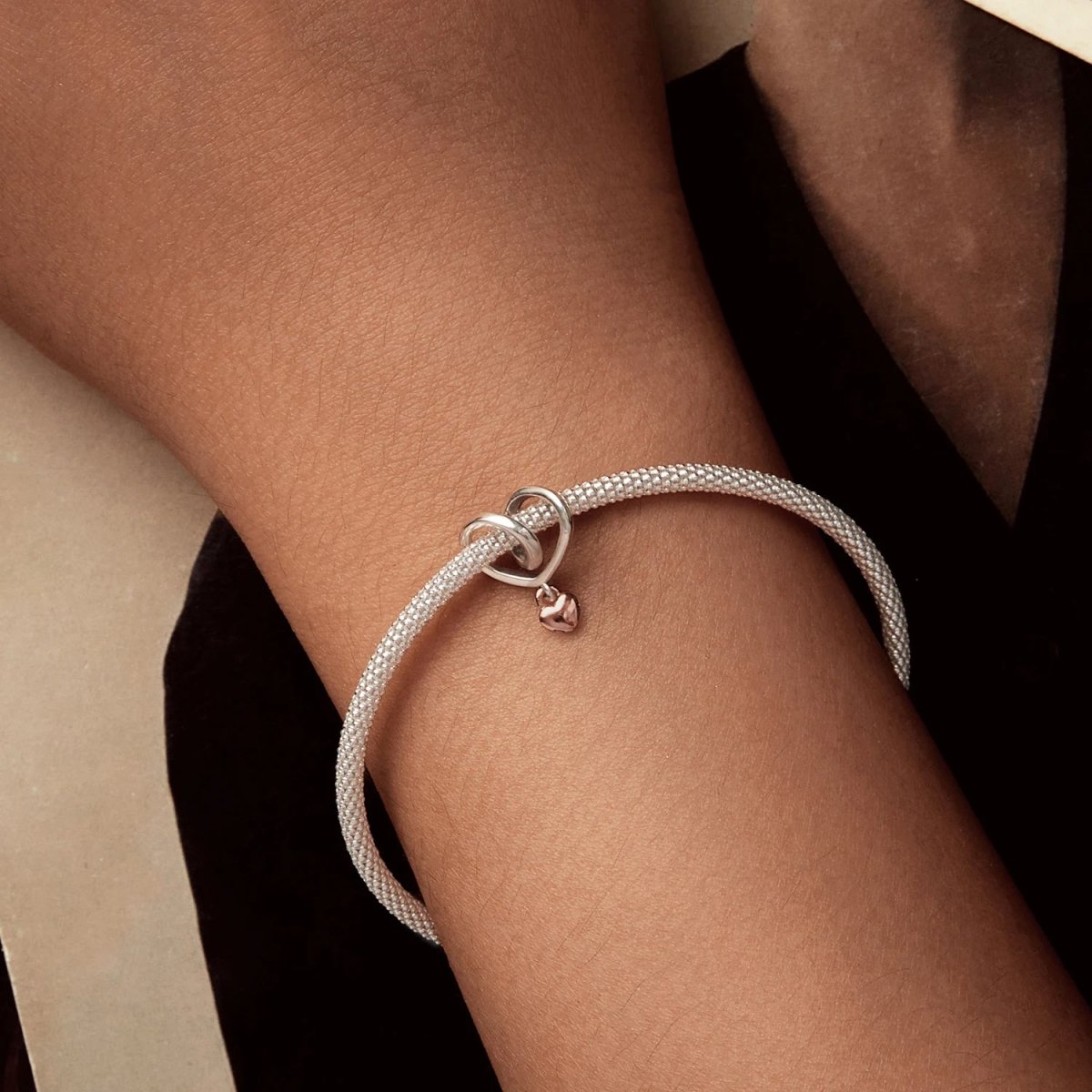 Pangama Jewelry Two - tone Wrapped Heart Charm