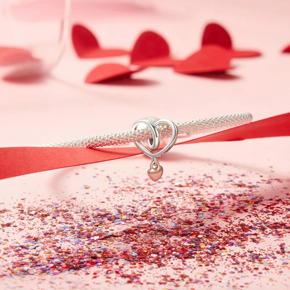 Pangama Jewelry Two - tone Wrapped Heart Charm