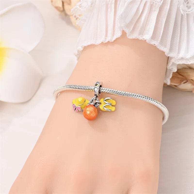 Pangama Jewelry Vacation Ready Orange, Hat, & Sandals Charm