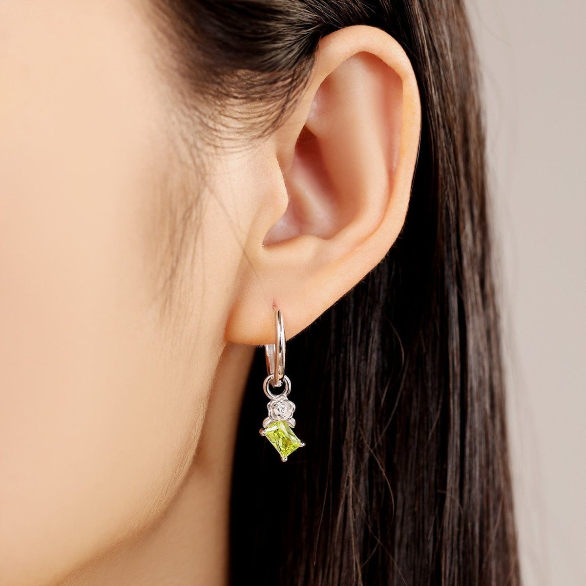 Pangama Jewelry Verdant Blossom Hoop Earrings