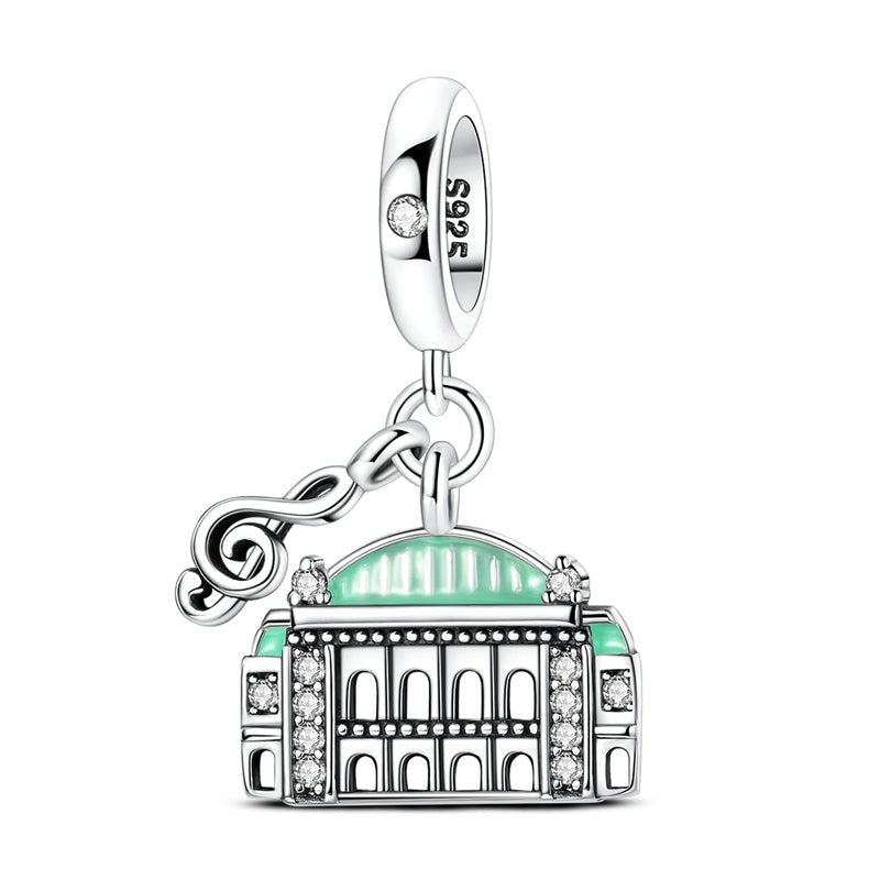 Pangama Jewelry Vienna Opera House with Musical Note Dangle Charm