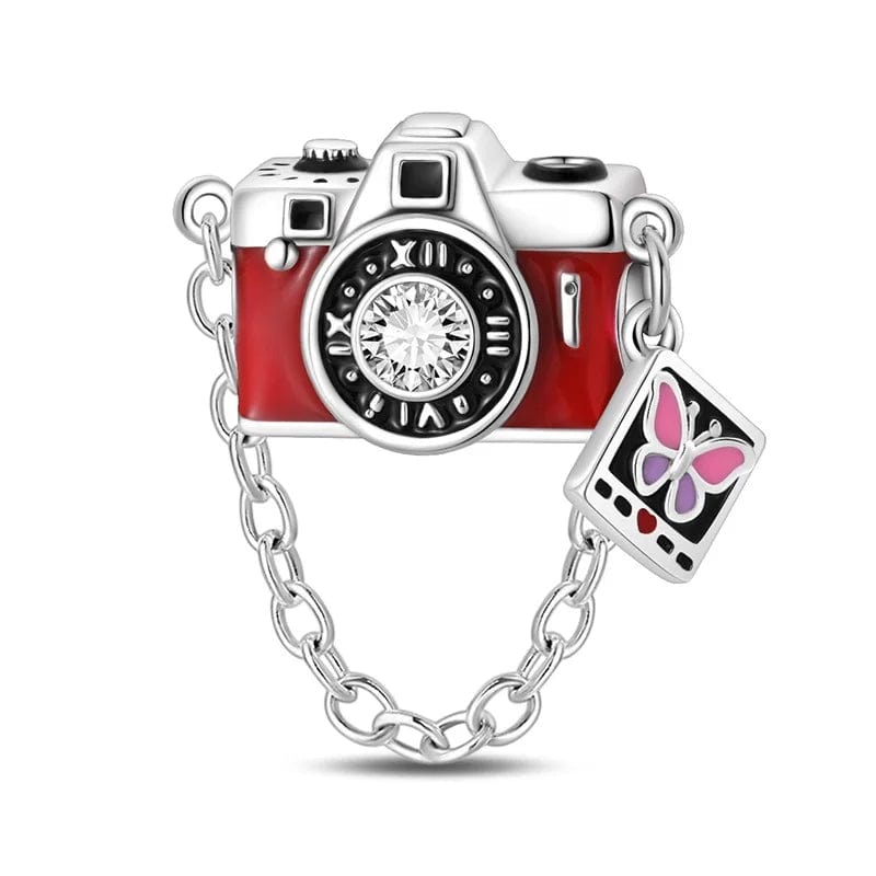 Pangama Jewelry Vintage Camera with Butterfly Film Accent Charm