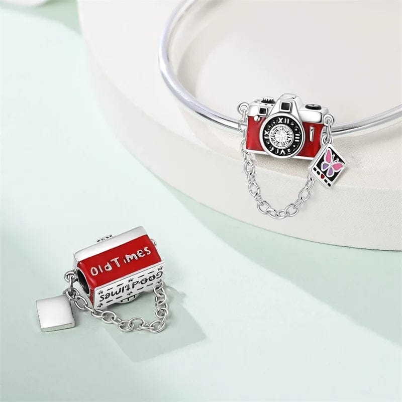 Pangama Jewelry Vintage Camera with Butterfly Film Accent Charm