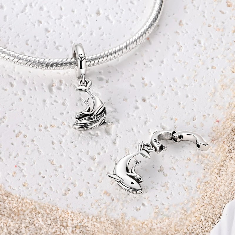 Pangama Jewelry Whale Mother & Baby Dangle Charm