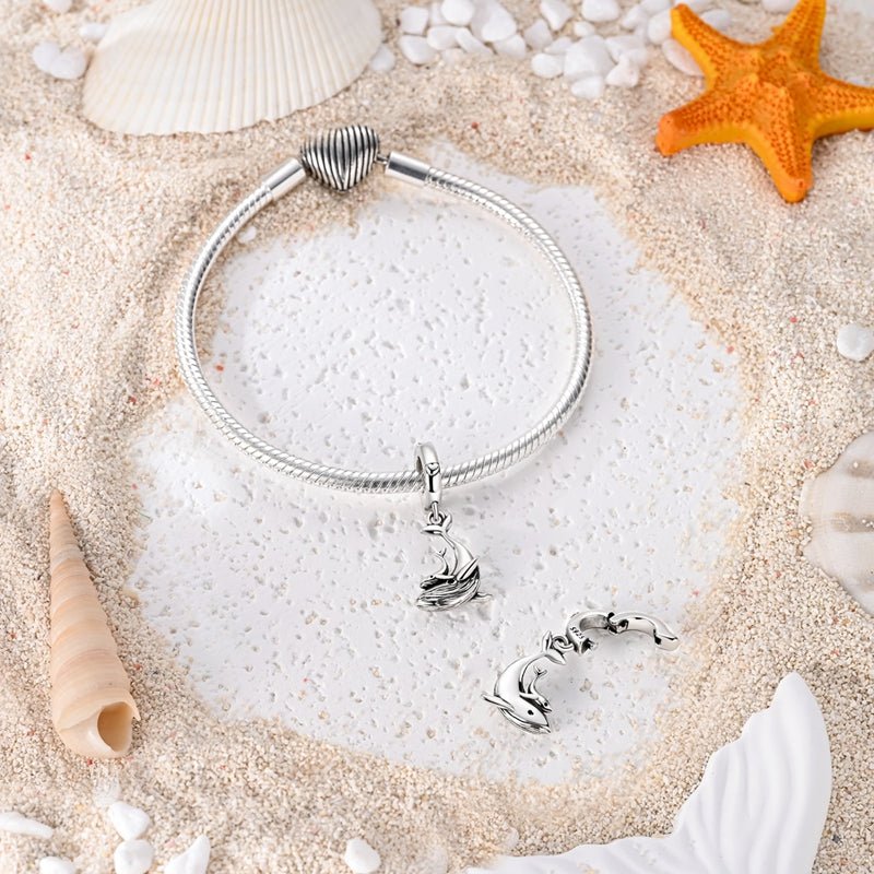 Pangama Jewelry Whale Mother & Baby Dangle Charm