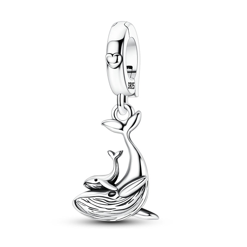 Pangama Jewelry Whale Mother & Baby Dangle Charm