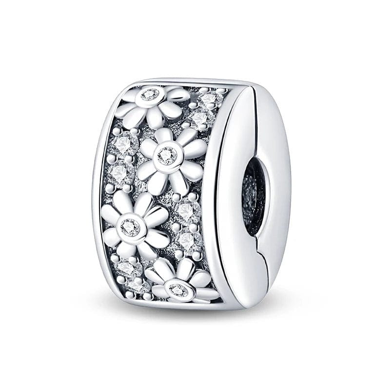 Pangama Jewelry White Daisy Flower Spacer Charm