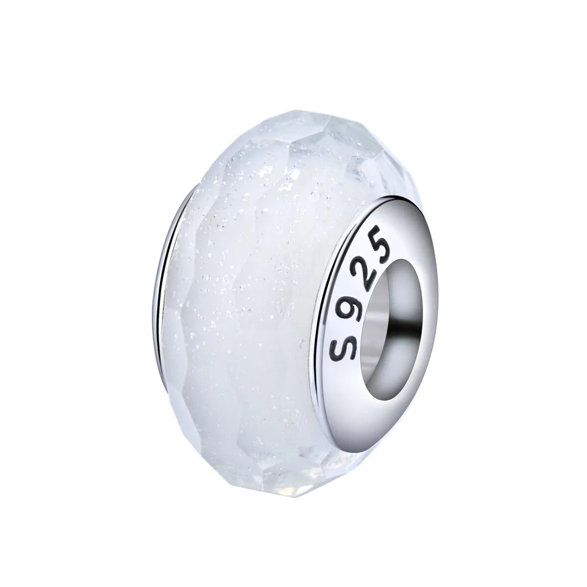 Pangama Jewelry White Mini Murano Glass Charm