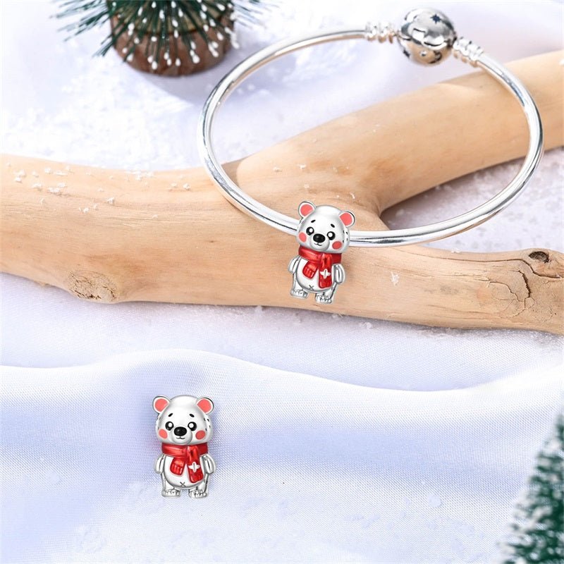 Pangama Jewelry Winter Bear with Red Scarf Charm