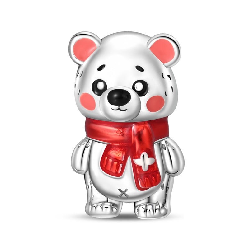 Pangama Jewelry Winter Bear with Red Scarf Charm