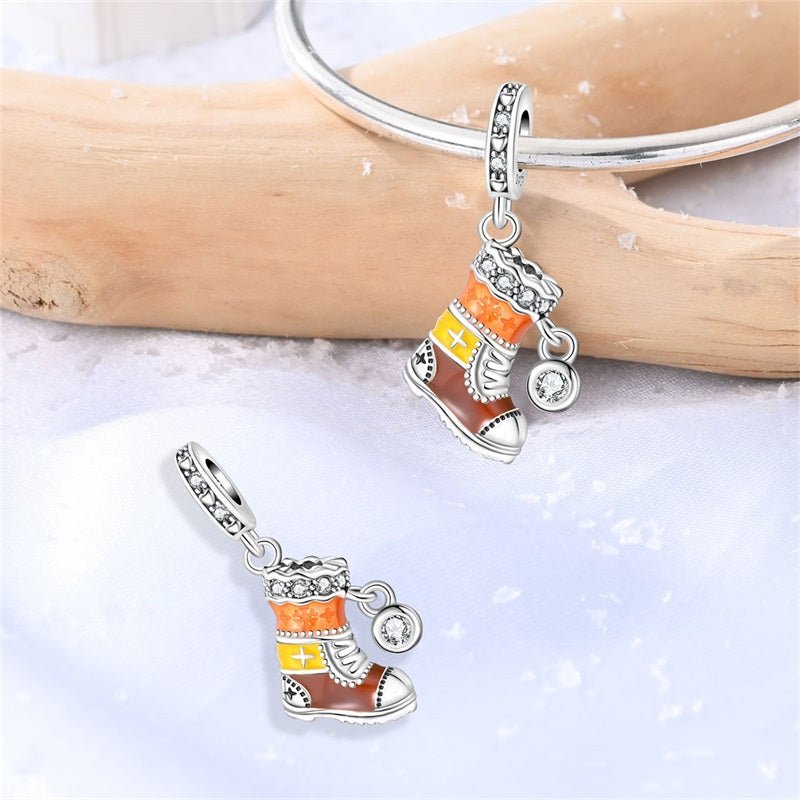 Pangama Jewelry Winter Boot with Crystal Dangle Charm