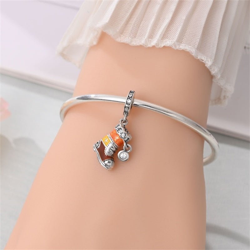 Pangama Jewelry Winter Boot with Crystal Dangle Charm