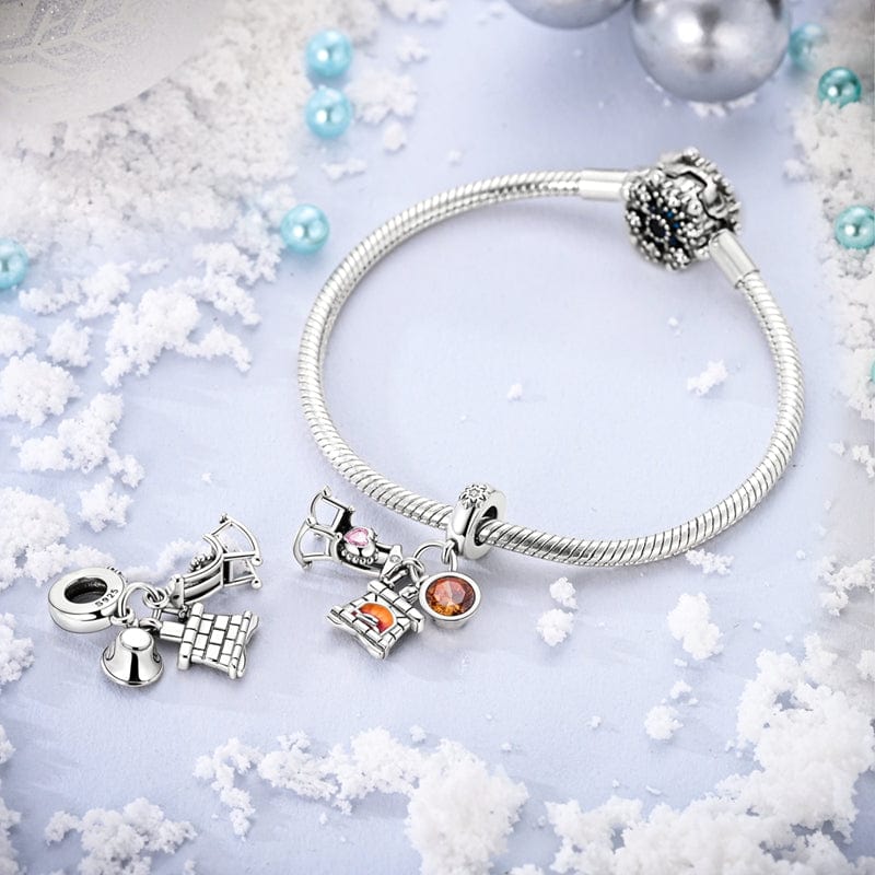 Pangama Jewelry Winter Hearth Charm Set Chair, Fireplace, and Warm Glow