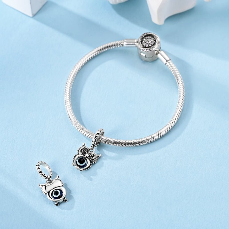 Pangama Jewelry Wise Owl with Evil Eye Dangle Charm