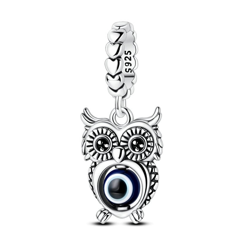 Pangama Jewelry Wise Owl with Evil Eye Dangle Charm