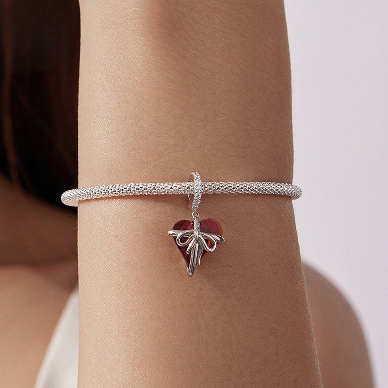 Pangama Jewelry Wrapped Heart Love Knot Dangle Charm