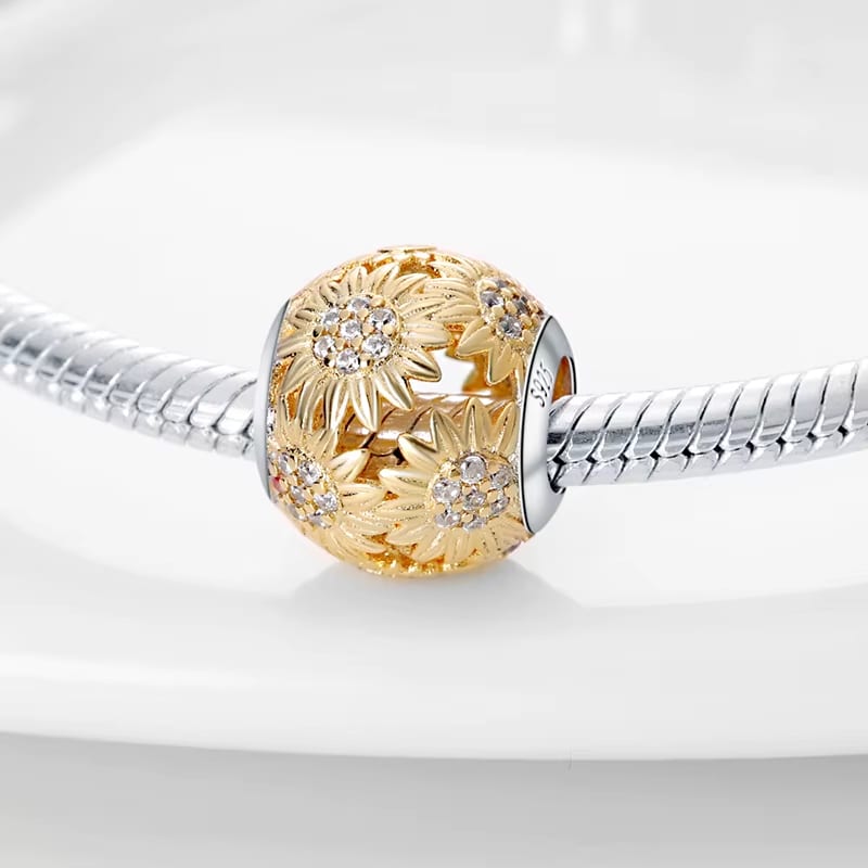 Pangama Jewelry Yellow Sunflower Gold Charm