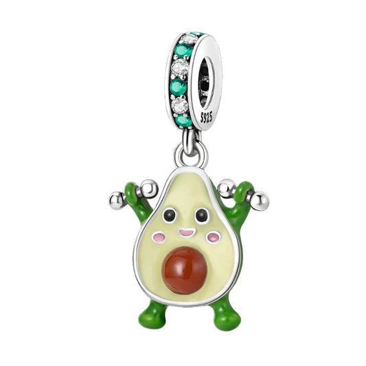 Weight Lifting Gym Fitness Avocado Charm