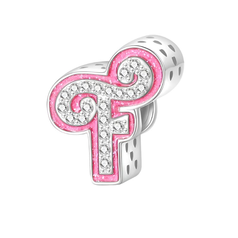 Rosa Bokstav A~Z Alphabet Charm