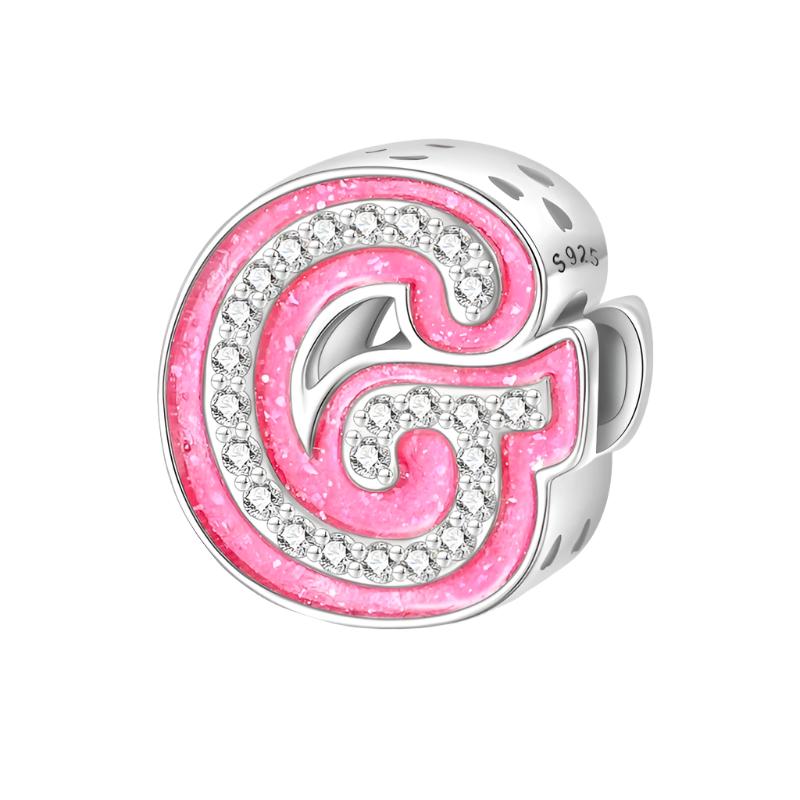 Pink Letter A~Z Alphabet Charm