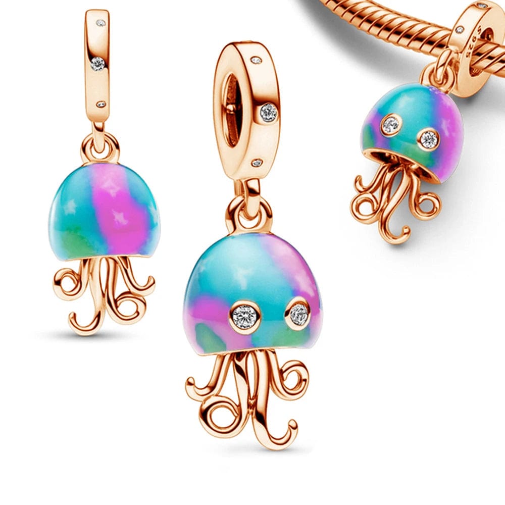 Rose Gold Colour-changing Jellyfish Dangle Charm