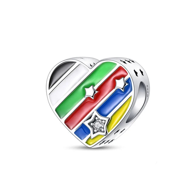 EURO 2024 Football Heart Dangle Charm