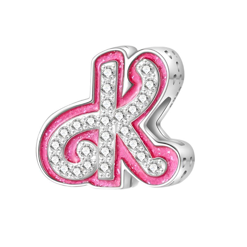 Rosa Bokstav A~Z Alphabet Charm