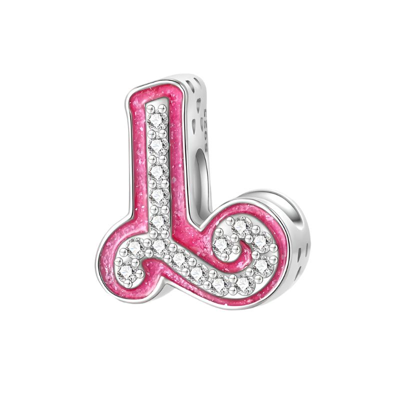 Rosa Bokstav A~Z Alphabet Charm