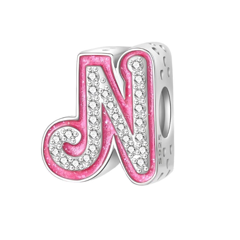 Pink Letter A~Z Alphabet Charm