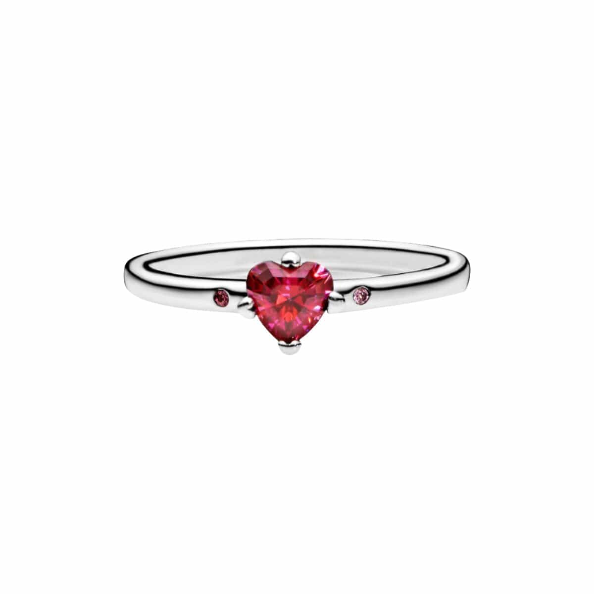 Sparkling Red Heart You And Me Ring