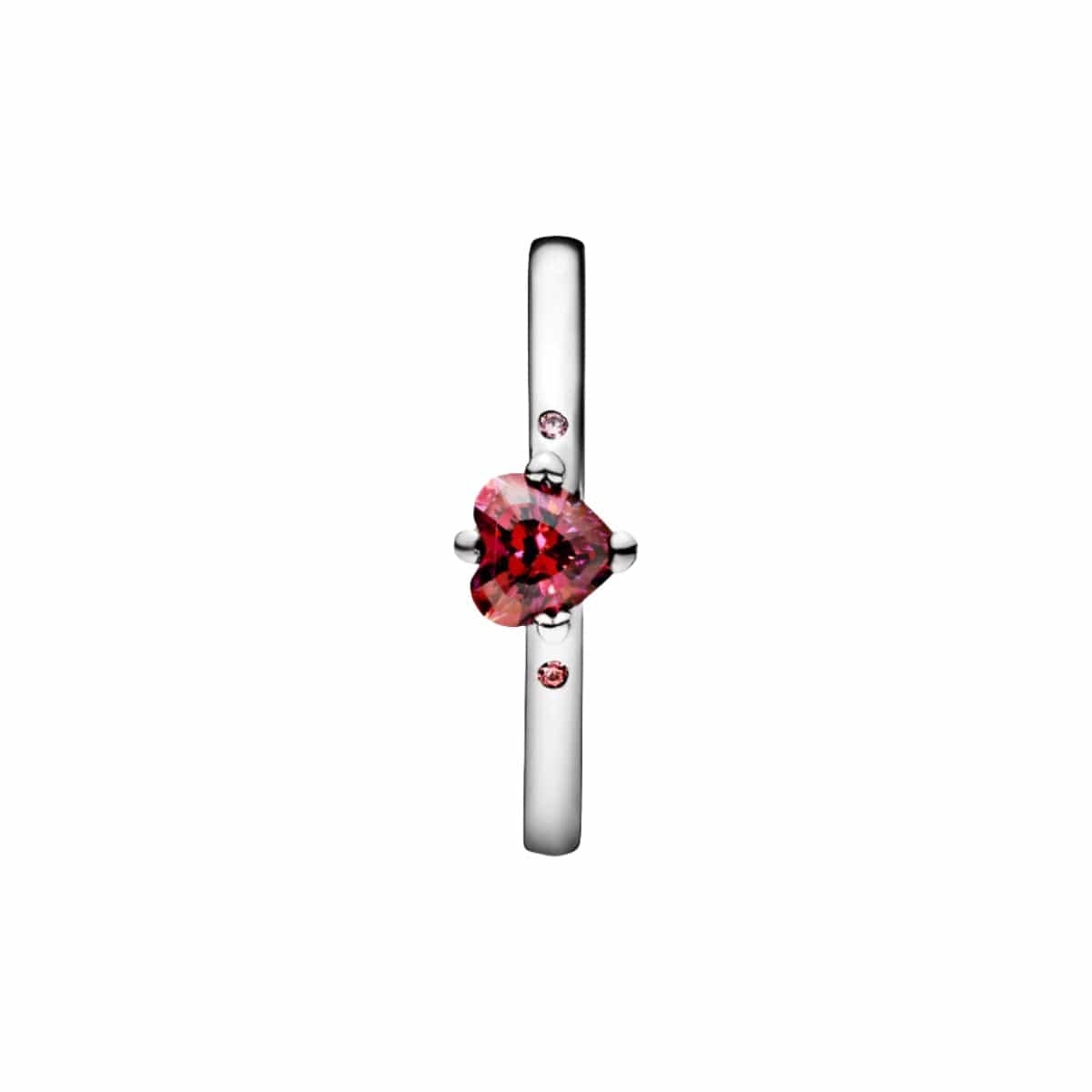 Sparkling Red Heart You And Me Ring