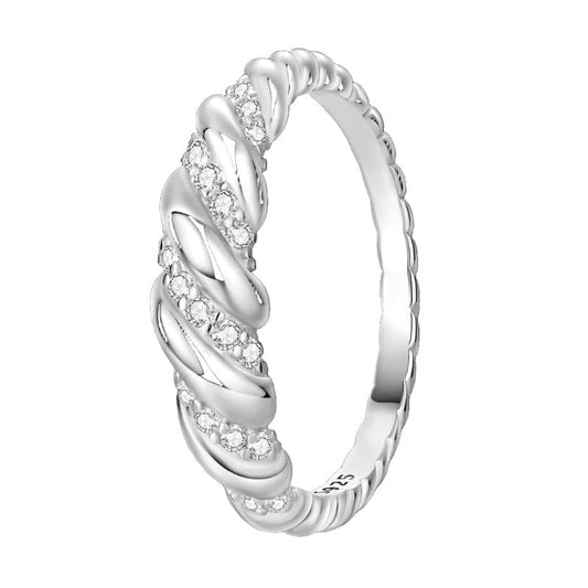Elegant Twisted Rope 925 Sterling Silver Ring