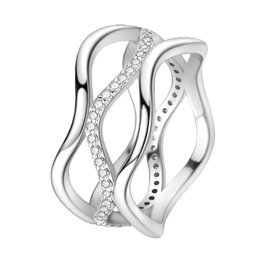 Wave Shaped Silver Ring