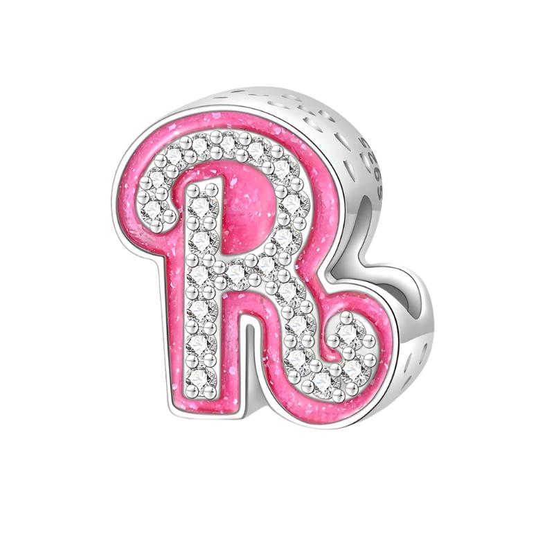 Rosa Bokstav A~Z Alphabet Charm