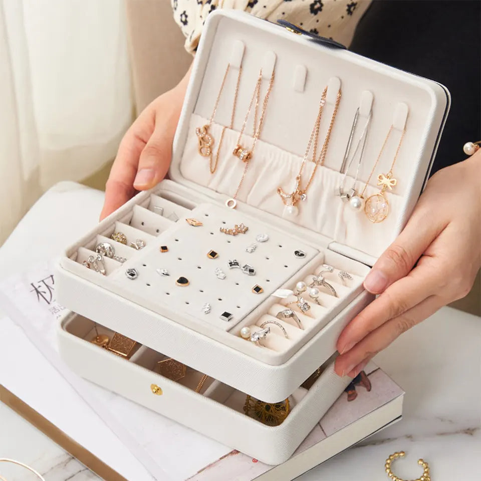 Luxurious Jewelry Storage Box with Multiple Compartments