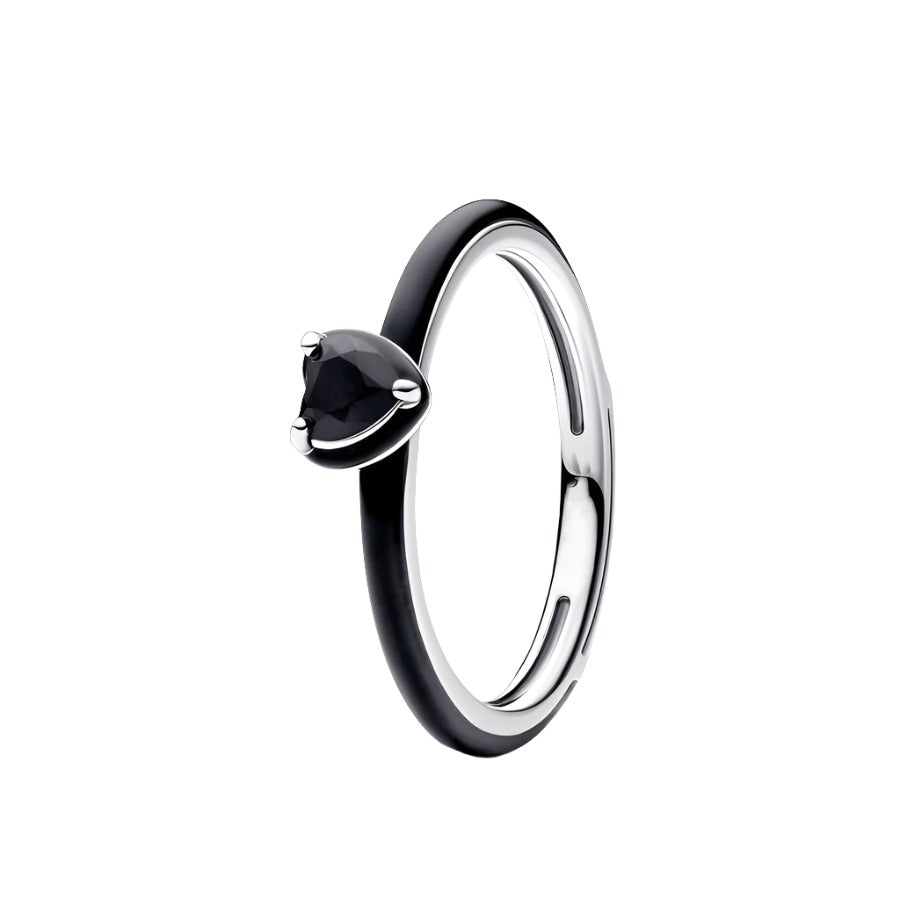 Black Chakra Heart Ring