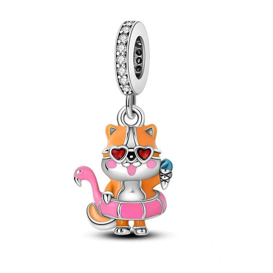 Beach Day Kitten Summer Dangle Charm