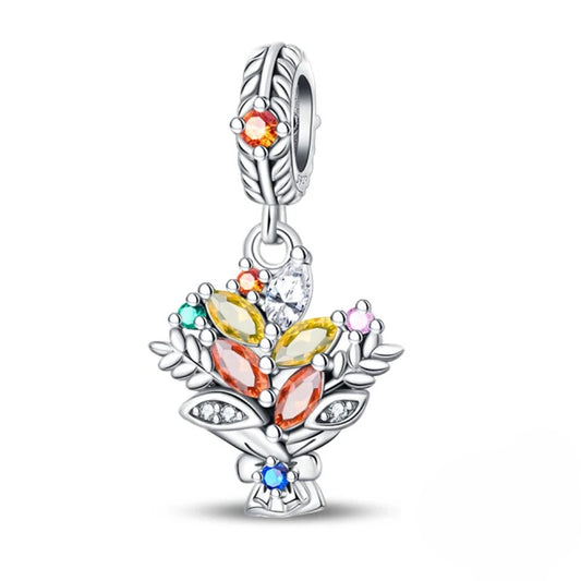 Autumn Flower Bouquet Bracelet Charm