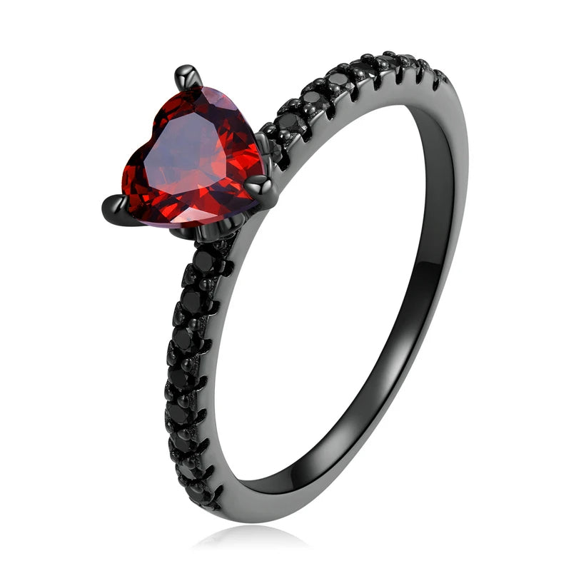 Black Punk Heart Ring