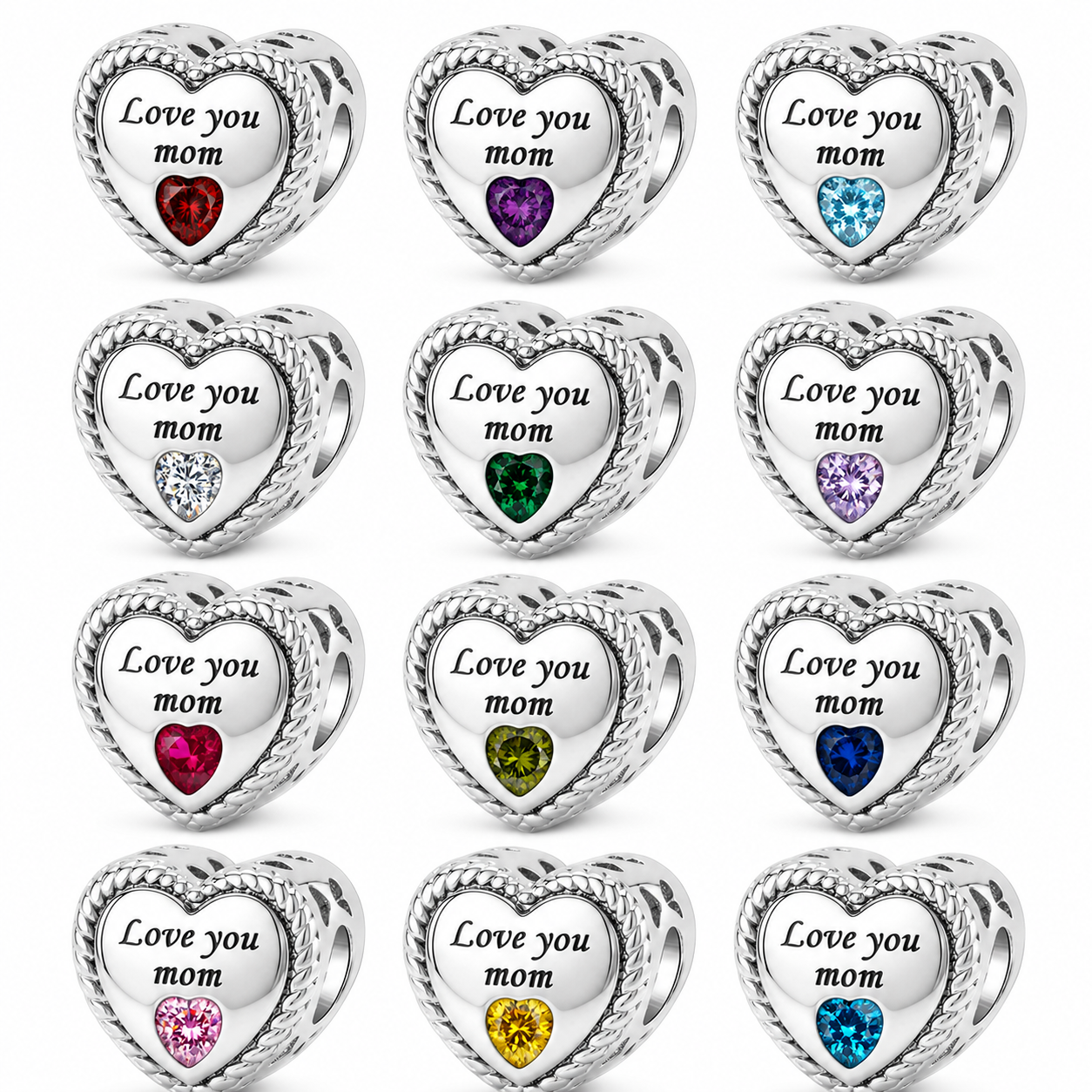 Charm de corazón personalizado con foto y grabado