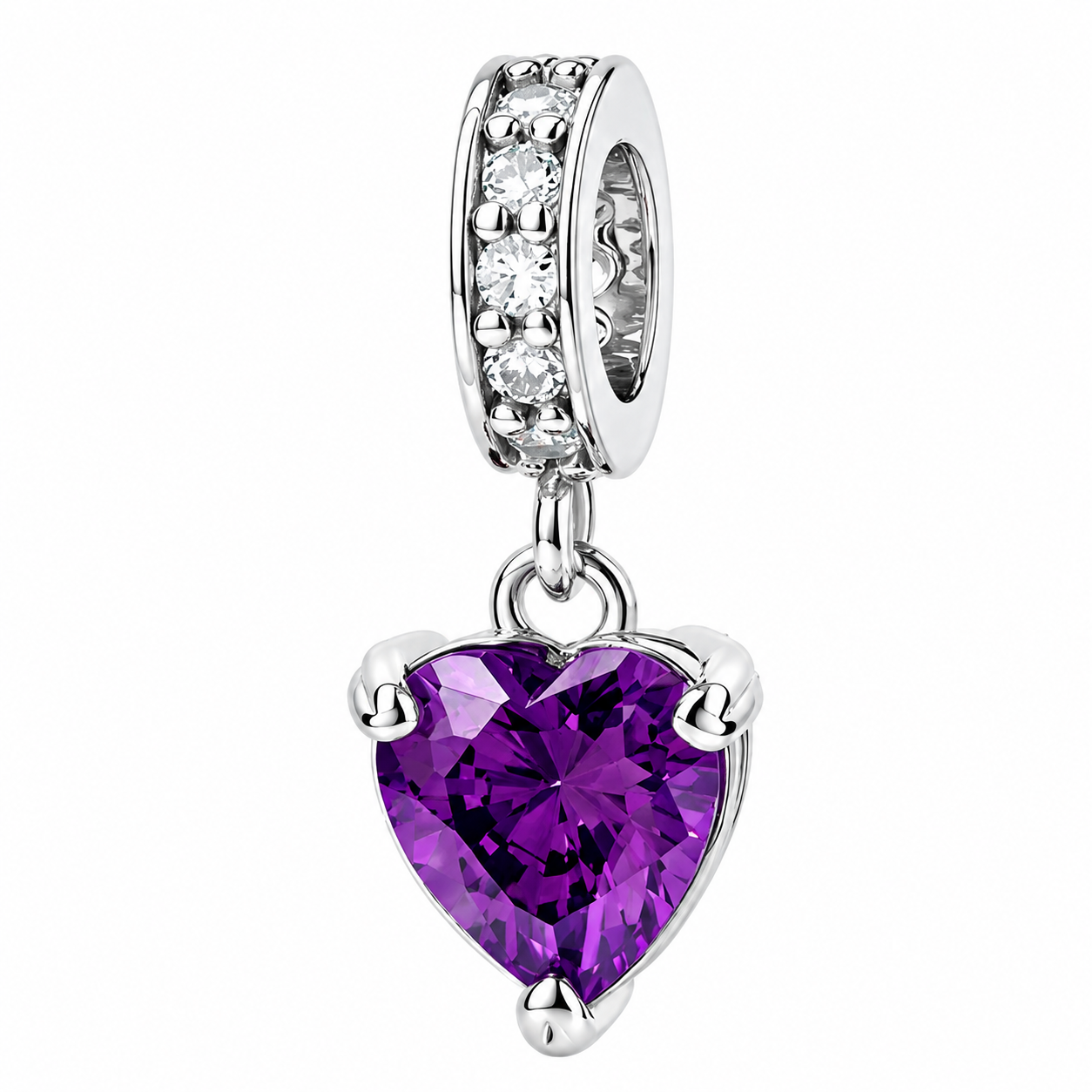 Heart Birthstone Dangle Charm