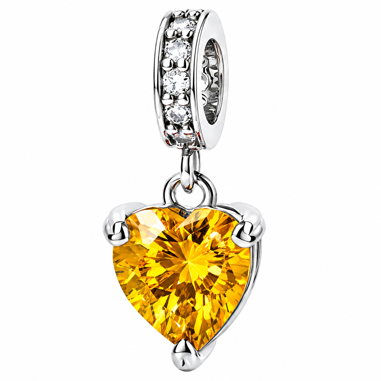 Heart Birthstone Dangle Charm