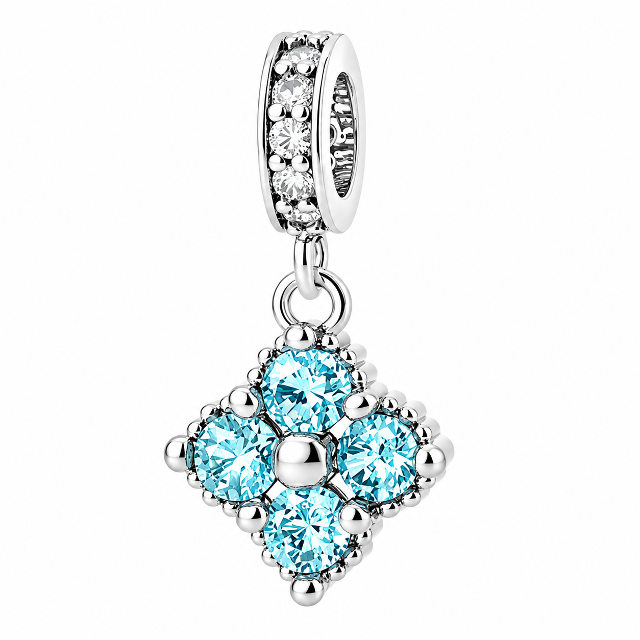 Birthstone Blossom Flower Dangle Charm