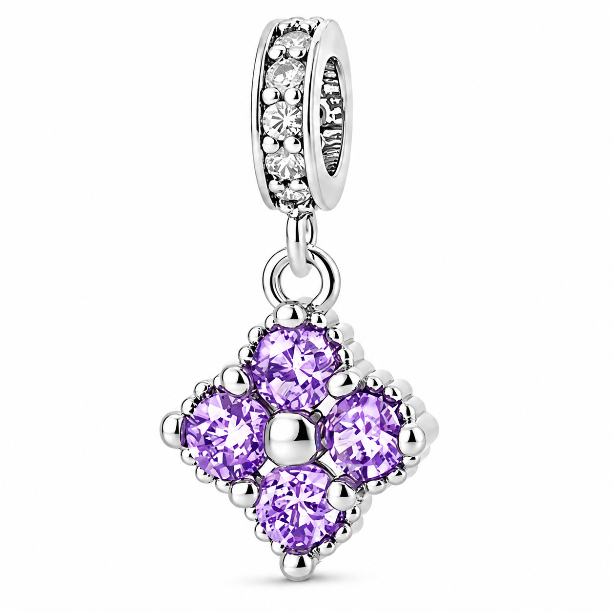 Birthstone Blossom Flower Dangle Charm