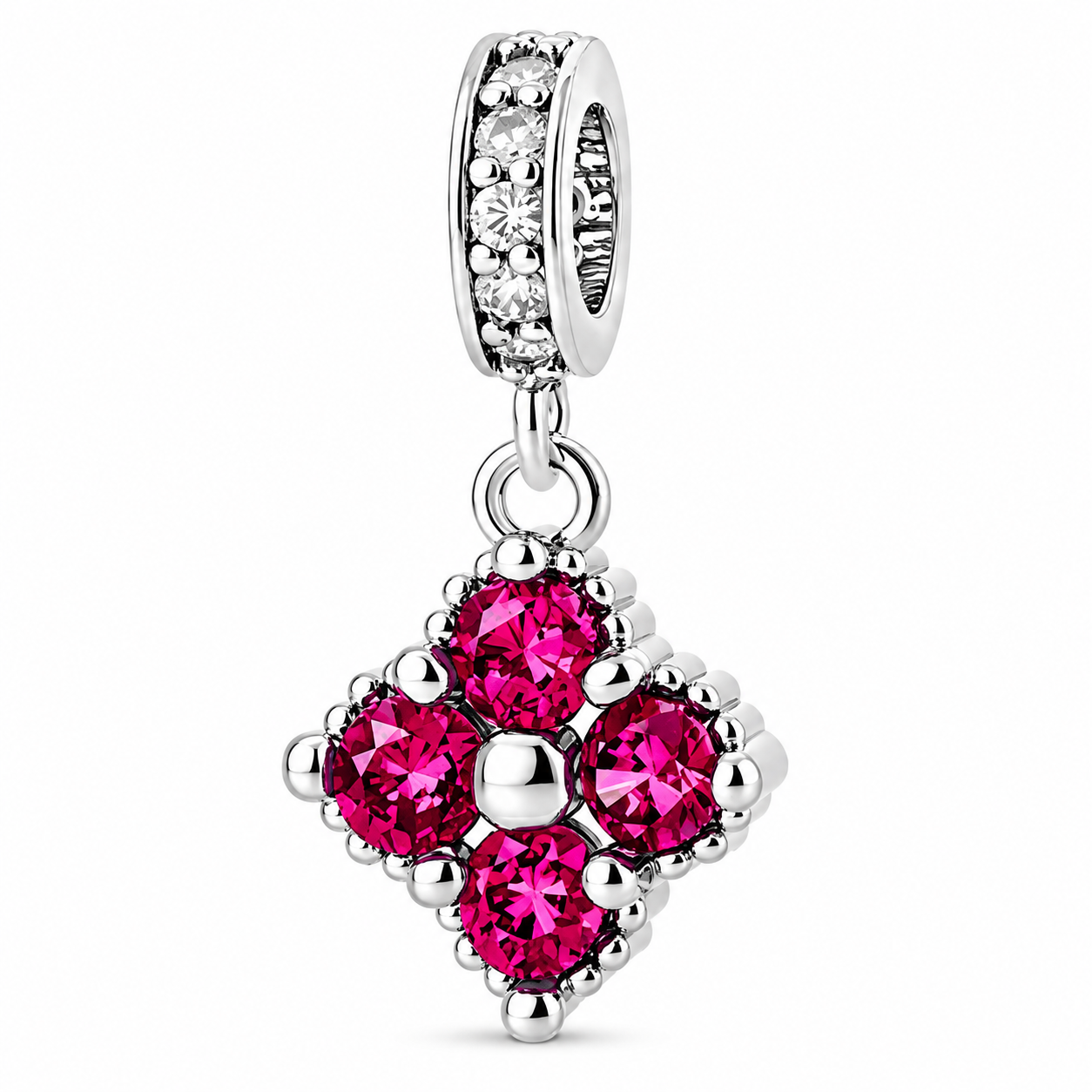 Birthstone Blossom Flower Dangle Charm