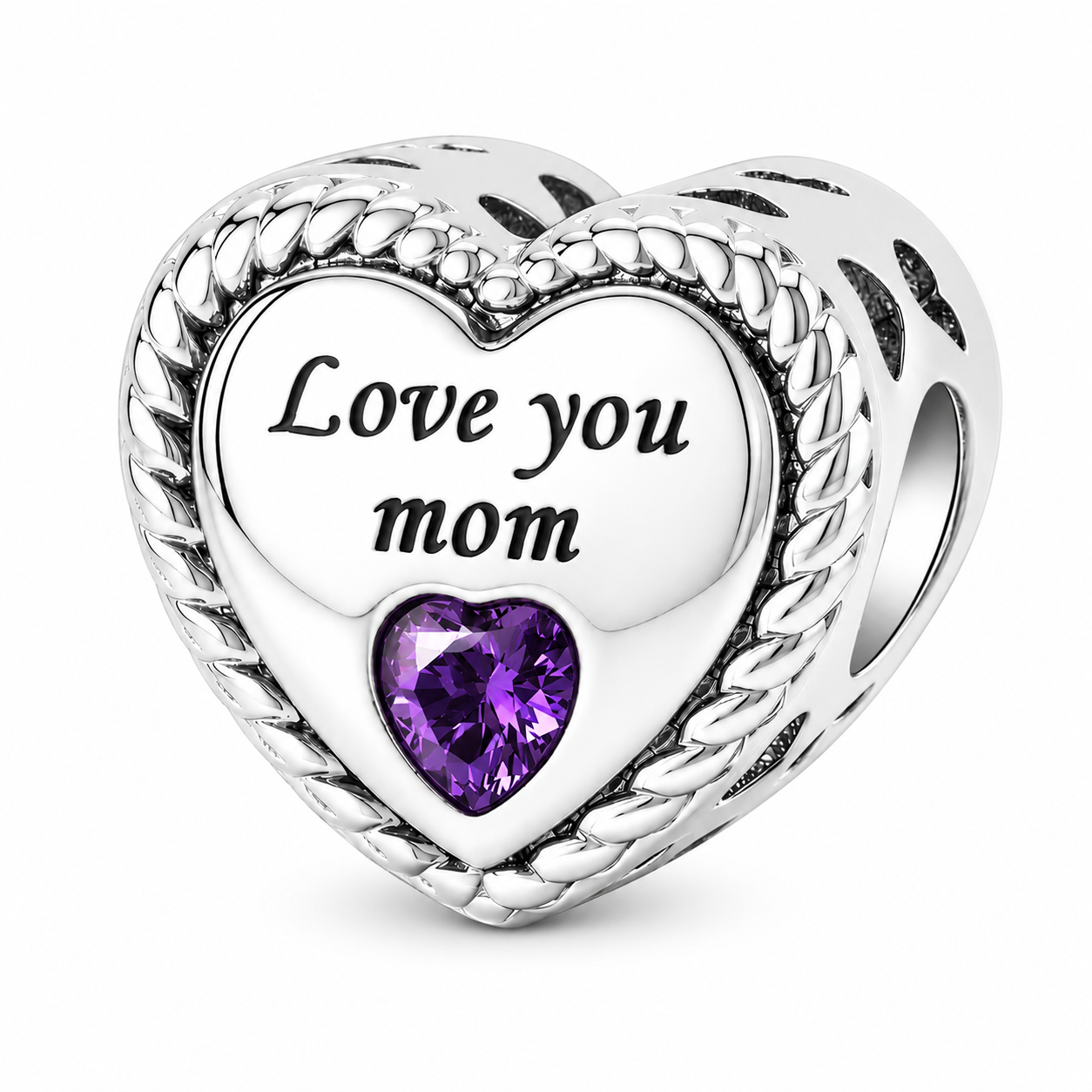 Charm de corazón personalizado con foto y grabado