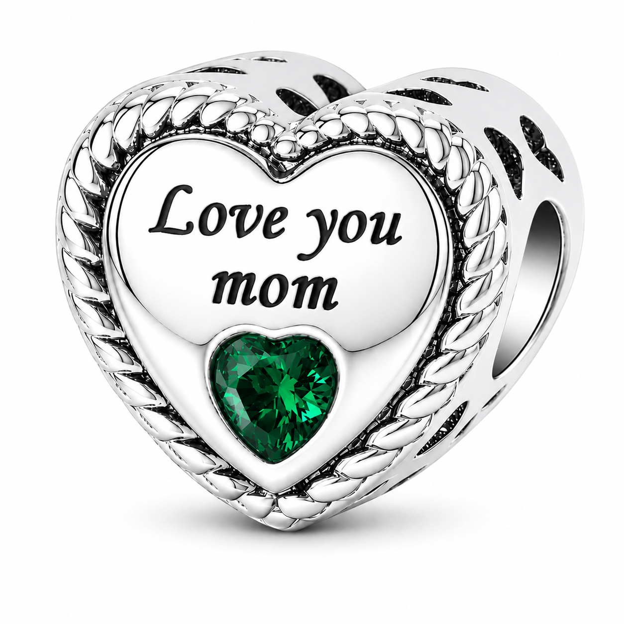 Charm de corazón personalizado con foto y grabado